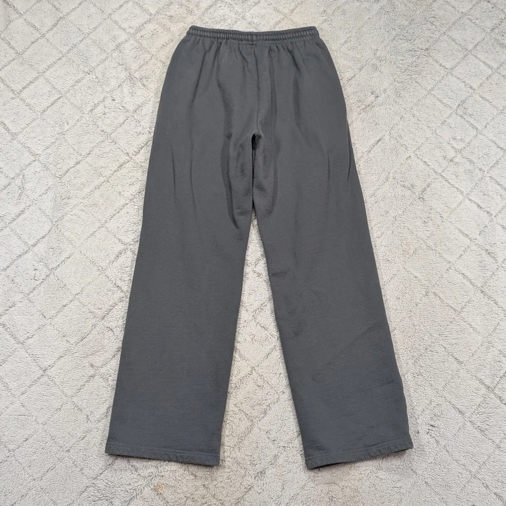 Mr Winston Sweatpants Womens M Gray Wide Leg Heavy Cotton Fleece Hi Rise